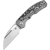 Kansept 1094V3 Vivid Satin Wharncliffe Crossbar Lock Knife Carbon Fiber Handles