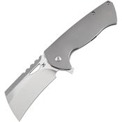 Kansept 1083A1 Superhawk Stonewash Cleaver Framelock Knife Bead Blast Titanium Handles