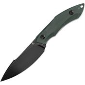 Tenable 007A1 Luccio Blackwash Clip Point Fixed Blade Knife Green G10 Handles