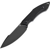 Tenable 007A2 Luccio Blackwash Clip Point Fixed Blade Knife Black G10 Handles