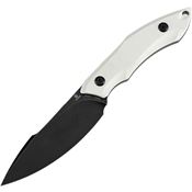 Tenable 007A3 Luccio Blackwash Clip Point Fixed Blade Knife White G10 Handles