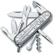 Swiss Army 13703T7 Silver Tech Climber Knife Silver Translucent Handles