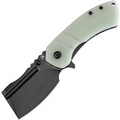 Kansept 2030B6U M+ Korvid Black Stonewash Cleaver Linerlock Knife Jade G10 Handles