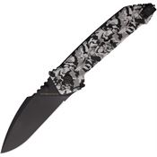 Extrema Ratio 0133RVBSE MF1 Black Linerlock Knife Glacial Inspired Black/Gray Camo Handles